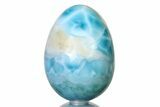 Polished Larimar Egg - Dominican Republic #315084-1
